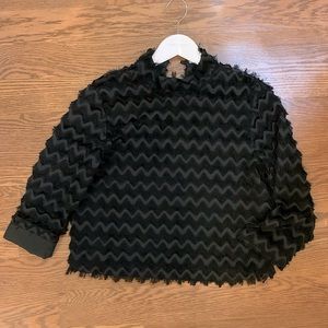 Women’s fringe crop blouse size xs black